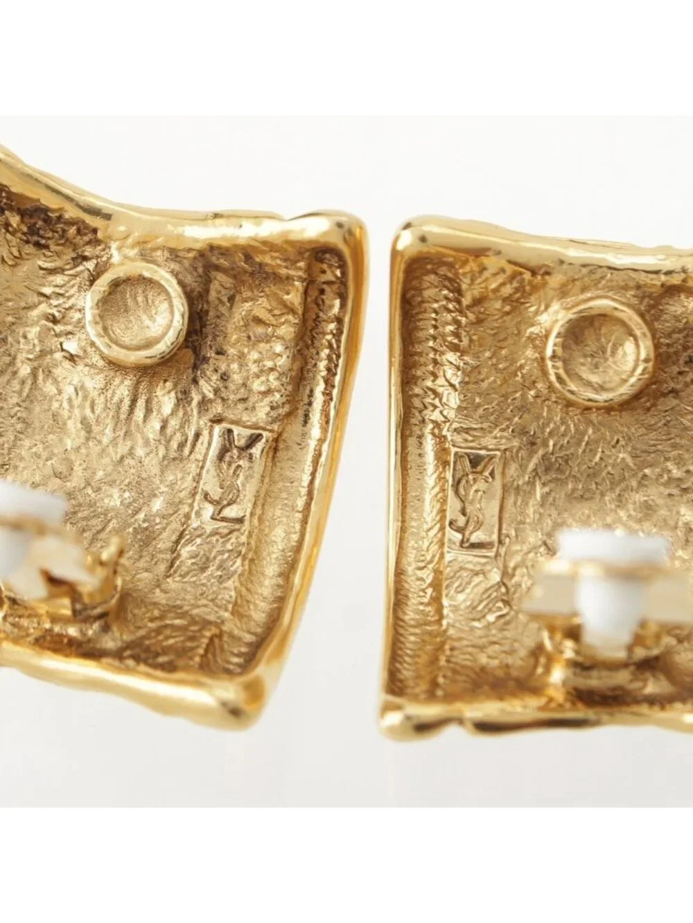 Saint Laurent Vintage Lava Earrings Gold